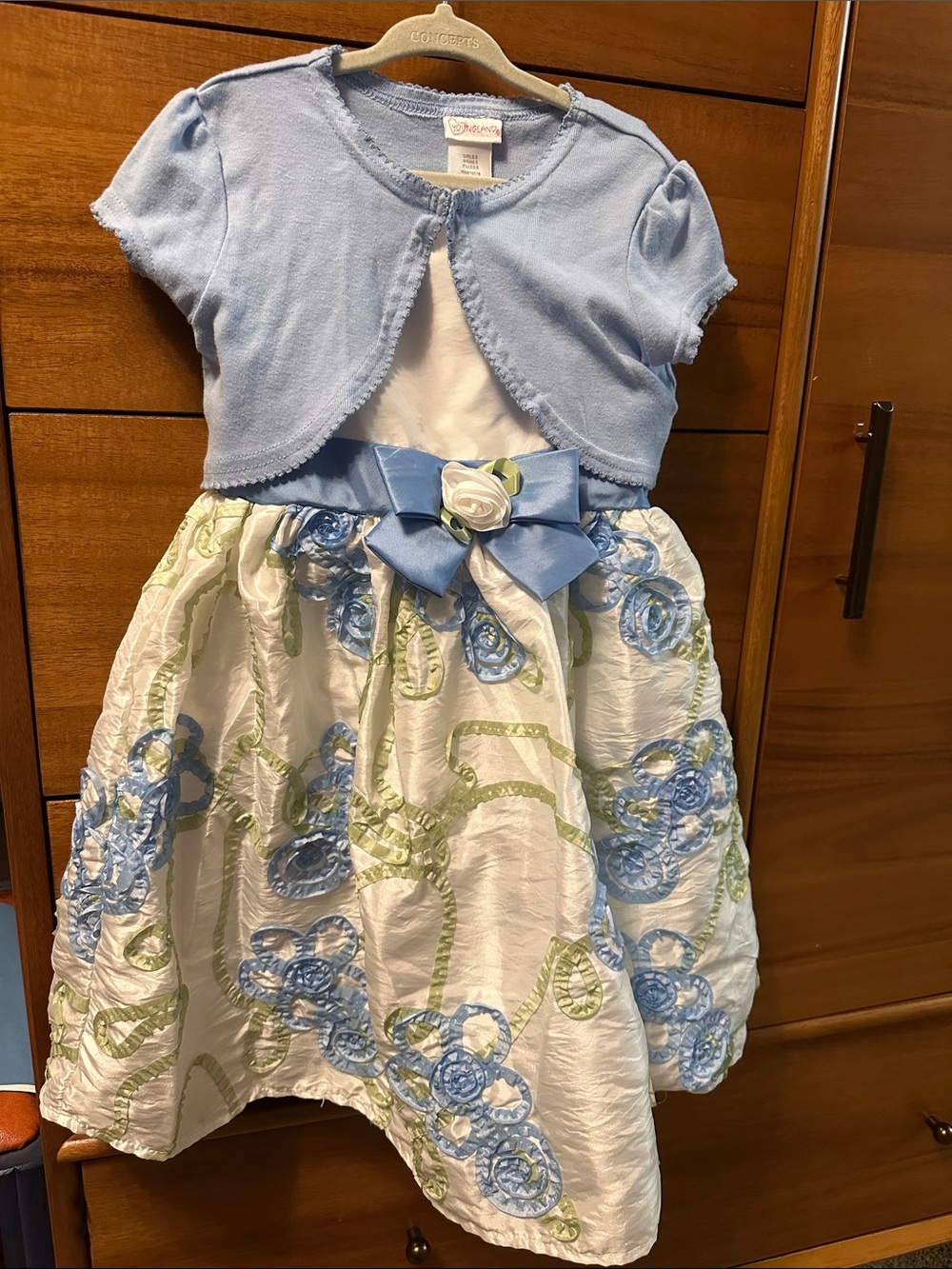 Garanimals Blue and White Floral Bow Dress with Bolero